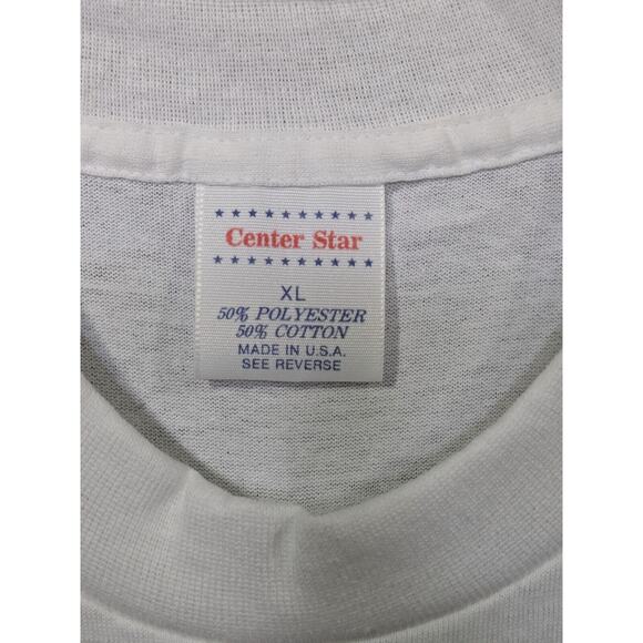 Vintage Graphic T-Shirt Mens XL Single Stitch 90's Funny Saying Cotton White - Picture 4 of 9